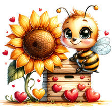 Load image into Gallery viewer, Valentine&#39;S Day Bee (25*25CM) 18CT Stamped Cross Stitch
