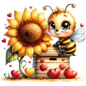 Valentine'S Day Bee (25*25CM) 18CT Stamped Cross Stitch