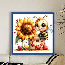 Load image into Gallery viewer, Valentine&#39;S Day Bee (25*25CM) 18CT Stamped Cross Stitch
