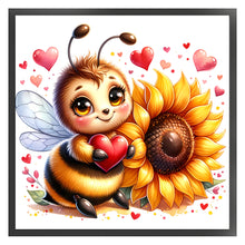 Load image into Gallery viewer, Valentine&#39;S Day Bee (25*25CM) 18CT Stamped Cross Stitch
