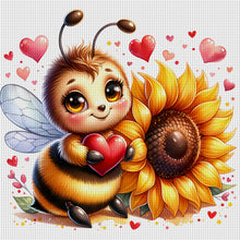 Load image into Gallery viewer, Valentine&#39;S Day Bee (25*25CM) 18CT Stamped Cross Stitch
