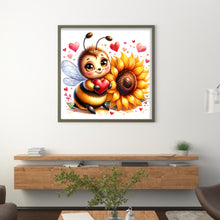 Load image into Gallery viewer, Valentine&#39;S Day Bee (25*25CM) 18CT Stamped Cross Stitch
