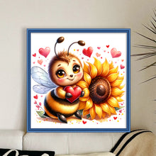 Load image into Gallery viewer, Valentine&#39;S Day Bee (25*25CM) 18CT Stamped Cross Stitch
