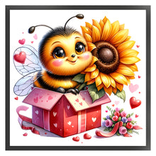 Load image into Gallery viewer, Valentine&#39;S Day Bee (25*25CM) 18CT Stamped Cross Stitch
