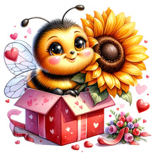 Load image into Gallery viewer, Valentine&#39;S Day Bee (25*25CM) 18CT Stamped Cross Stitch
