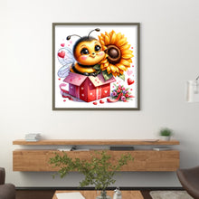 Load image into Gallery viewer, Valentine&#39;S Day Bee (25*25CM) 18CT Stamped Cross Stitch
