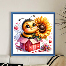 Load image into Gallery viewer, Valentine&#39;S Day Bee (25*25CM) 18CT Stamped Cross Stitch
