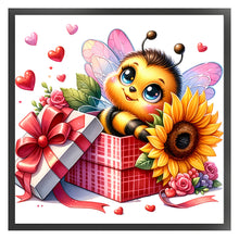 Load image into Gallery viewer, Valentine&#39;S Day Bee (25*25CM) 18CT Stamped Cross Stitch
