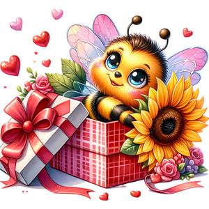 Valentine'S Day Bee (25*25CM) 18CT Stamped Cross Stitch