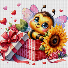 Load image into Gallery viewer, Valentine&#39;S Day Bee (25*25CM) 18CT Stamped Cross Stitch
