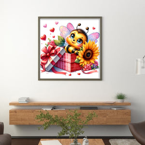 Valentine'S Day Bee (25*25CM) 18CT Stamped Cross Stitch