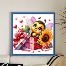 Load image into Gallery viewer, Valentine&#39;S Day Bee (25*25CM) 18CT Stamped Cross Stitch
