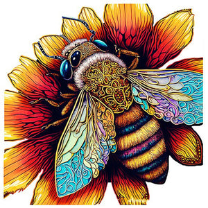 Colorful Bee (30*30CM) 18CT Stamped Cross Stitch