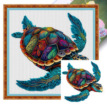 Load image into Gallery viewer, Colorful Turtle (30*30CM) 18CT Stamped Cross Stitch
