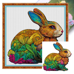 Colorful Bunny (30*30CM) 18CT Stamped Cross Stitch