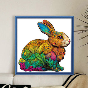 Colorful Bunny (30*30CM) 18CT Stamped Cross Stitch