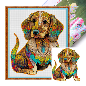 Colorful Puppy (30*35CM) 18CT Stamped Cross Stitch