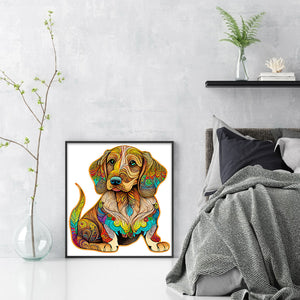 Colorful Puppy (30*35CM) 18CT Stamped Cross Stitch