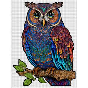 Colorful Owl (30*40CM) 18CT Stamped Cross Stitch