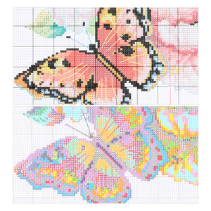 Colorful Butterflies (35*30CM) 18CT Stamped Cross Stitch