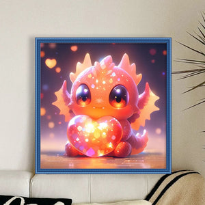 Cute Glowing Dragon (40*40CM) 11CT Stamped Cross Stitch