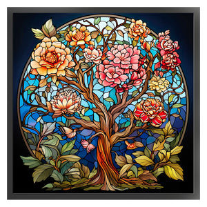 Glass Painting-Tree Of Life (40*40CM) 14CT Stamped Cross Stitch