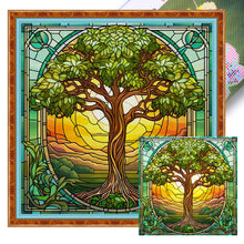 Load image into Gallery viewer, Glass Painting-Tree Of Life (40*40CM) 14CT Stamped Cross Stitch
