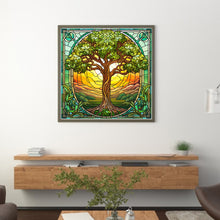 Load image into Gallery viewer, Glass Painting-Tree Of Life (40*40CM) 14CT Stamped Cross Stitch
