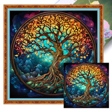 Load image into Gallery viewer, Glass Painting-Tree Of Life (40*40CM) 14CT Stamped Cross Stitch
