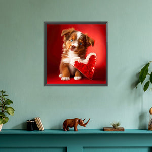 Love And Puppy 30*30CM(Canvas) Full Round Drill Diamond Painting