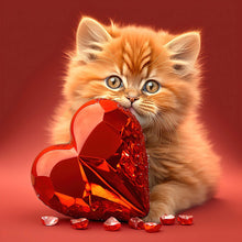 Load image into Gallery viewer, Love And Kitten 30*30CM(Canvas) Full Round Drill Diamond Painting
