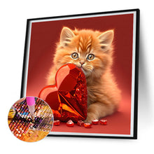 Load image into Gallery viewer, Love And Kitten 30*30CM(Canvas) Full Round Drill Diamond Painting
