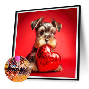 Love And Puppy 30*30CM(Canvas) Full Round Drill Diamond Painting