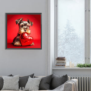 Love And Puppy 30*30CM(Canvas) Full Round Drill Diamond Painting