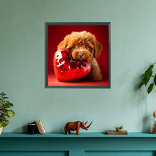 Load image into Gallery viewer, Love And Puppy 30*30CM(Canvas) Full Round Drill Diamond Painting
