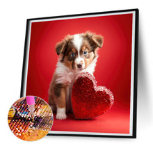 Load image into Gallery viewer, Love And Puppy 30*30CM(Canvas) Full Round Drill Diamond Painting
