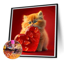 Load image into Gallery viewer, Love And Kitten 30*30CM(Canvas) Full Round Drill Diamond Painting
