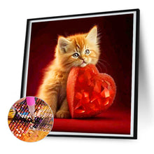 Load image into Gallery viewer, Love And Kitten 30*30CM(Canvas) Full Round Drill Diamond Painting
