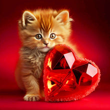 Load image into Gallery viewer, Love And Kitten 30*30CM(Canvas) Full Round Drill Diamond Painting
