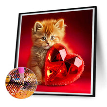 Load image into Gallery viewer, Love And Kitten 30*30CM(Canvas) Full Round Drill Diamond Painting
