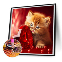 Load image into Gallery viewer, Love And Kitten 30*30CM(Canvas) Full Round Drill Diamond Painting
