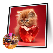 Load image into Gallery viewer, Love And Kitten 30*30CM(Canvas) Full Round Drill Diamond Painting
