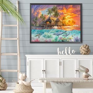 Tropical Seaside 40*30CM(Picture) Full Square Drill Diamond Painting