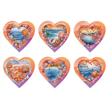Load image into Gallery viewer, 6 Pcs Christmas Special Shape Diamond Painting Greeting Card Kit (Heart Sea)
