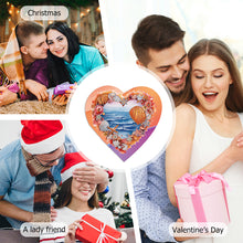 Load image into Gallery viewer, 6 Pcs Christmas Special Shape Diamond Painting Greeting Card Kit (Heart Sea)
