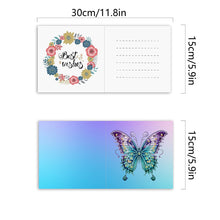Load image into Gallery viewer, 6 Pcs Christmas Butterfly Special Shape Diamond Painting Greeting Card Kit(Blue)
