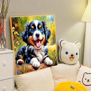 Happy Dog 40*40CM(Canvas) Full Round Drill Diamond Painting