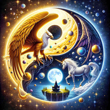 Load image into Gallery viewer, Yin Yang Diagram Eagle And Unicorn 40*40CM(Canvas) Full Round Drill Diamond Painting
