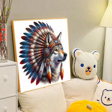 Load image into Gallery viewer, Indian Wolf Head 40*40CM(Canvas) Full Round Drill Diamond Painting
