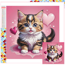 Load image into Gallery viewer, Valentine&#39;S Day Love Cat 30*30CM(Picture) Full Square Drill Diamond Painting
